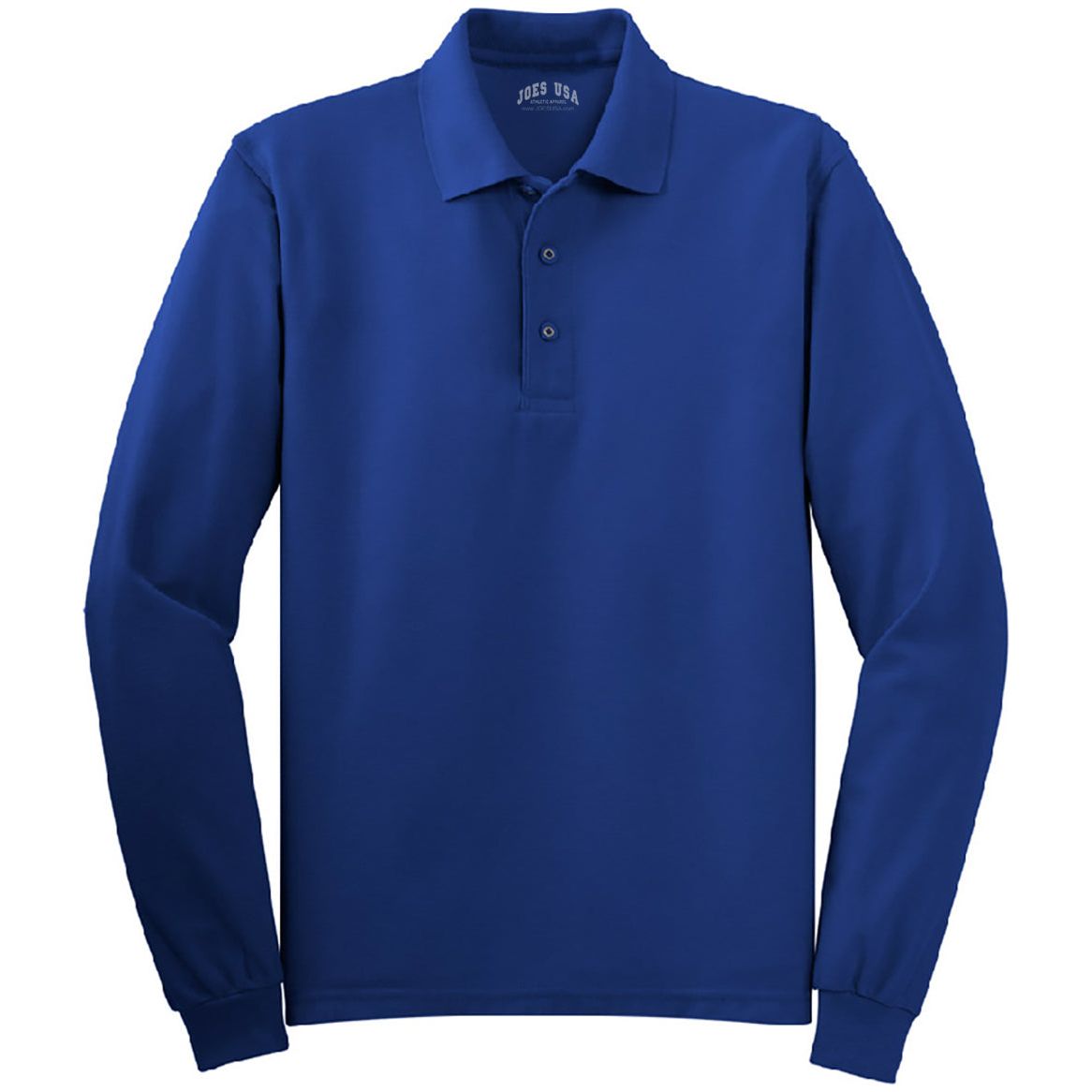 Mens Tall Silk Touch Long Sleeve Polo Polos/Knits Joe's USA Large Tall Royal