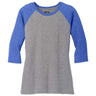 Ladies Perfect Tri 3/4-Sleeve Raglan Joe's USA Royal Blue Frost / Grey Frost X-Small