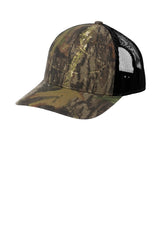 Russell Outdoors ™ Camo Snapback Trucker Cap RU900 - Russell Outdoors RU900 Mossy Oak New Break Up/ Deep Black OSFA Caps