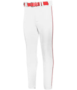 Russell (Team) BASELINE TAPERED LEG PIPED BASEBALL PANT - Russell (Team) R62LGM WHITE/TRUE RED S