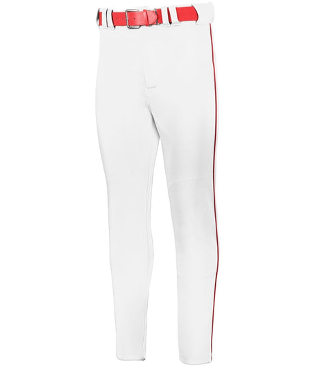Russell (Team) BASELINE TAPERED LEG PIPED BASEBALL PANT - Russell (Team) R62LGM WHITE/TRUE RED S