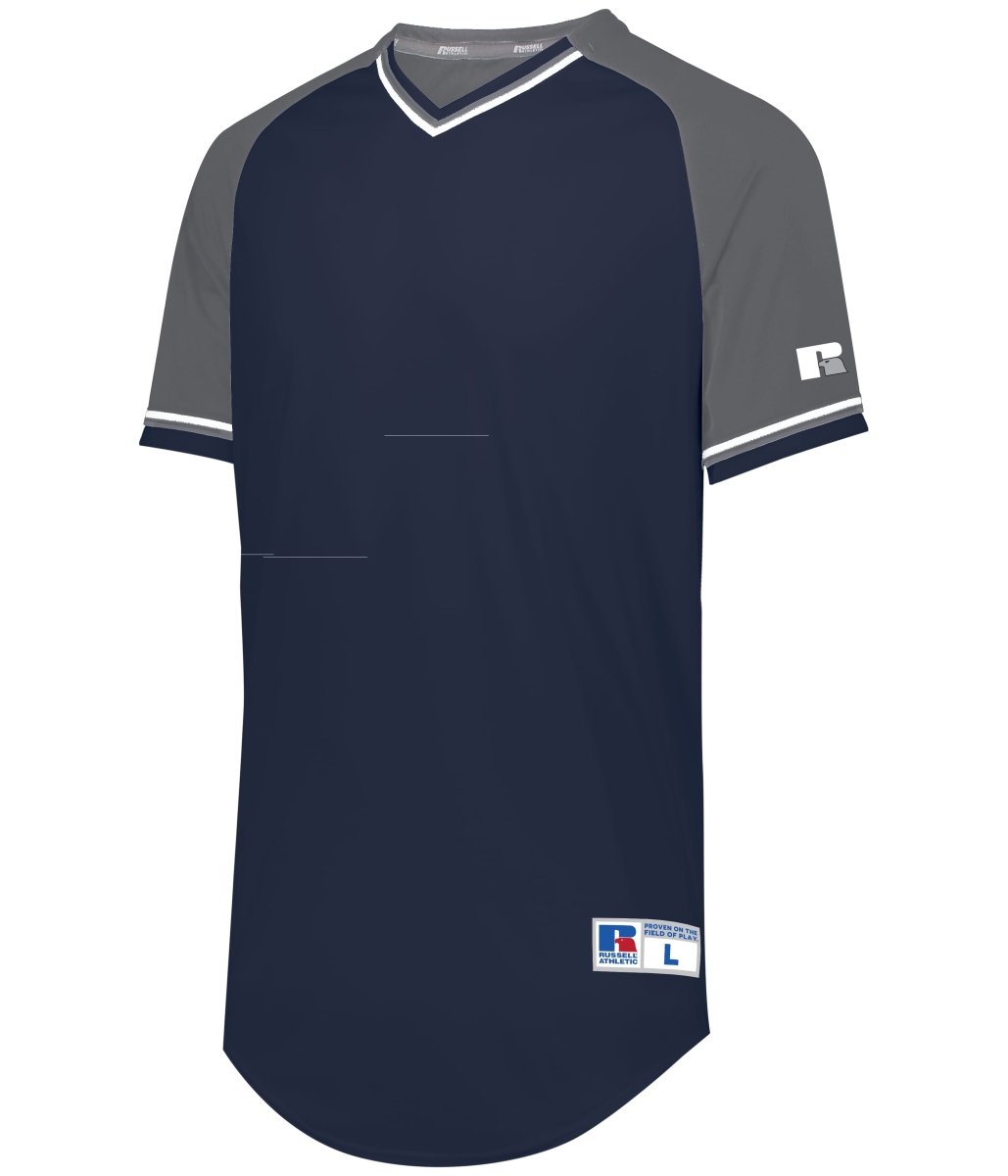 Russell (Team) Classic V - Neck Jersey - Russell (Team) R01X3M NAVY/STEEL/WHITE S