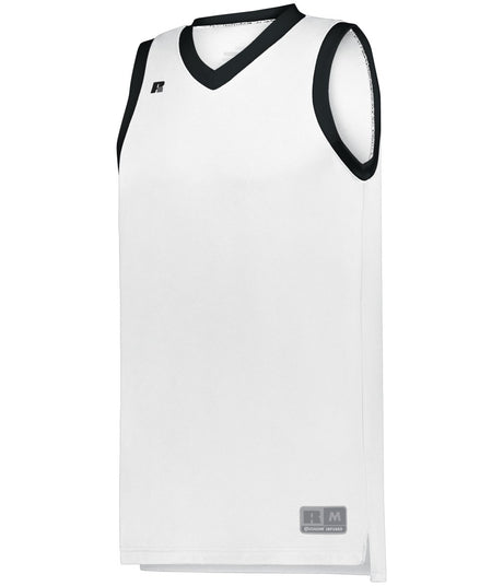 Russell (Team) ELITE BASKETBALL JERSEY POWERED BY COOLCORE® 5R3CHM WHITE/BLACK S