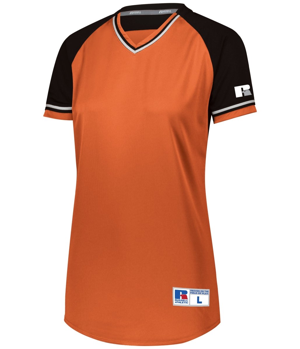 Russell (Team) Ladies Classic V - Neck Jersey - Russell (Team) R01X3X BURNT ORANGE/BLACK/WHITE S
