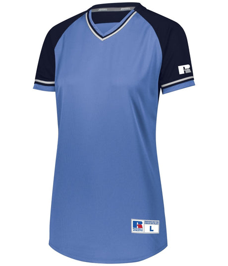 Russell (Team) Ladies Classic V - Neck Jersey - Russell (Team) R01X3X COLUMBIA BLUE/NAVY/WHITE S