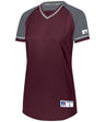 Russell (Team) Ladies Classic V - Neck Jersey - Russell (Team) R01X3X MAROON/STEEL/WHITE S