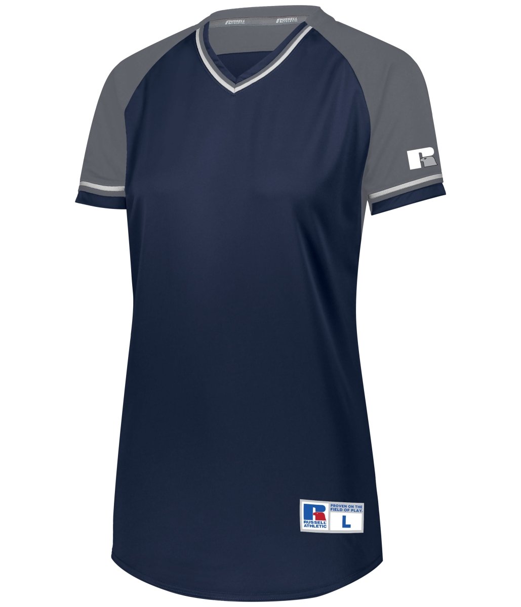 Russell (Team) Ladies Classic V - Neck Jersey - Russell (Team) R01X3X NAVY/STEEL/WHITE S