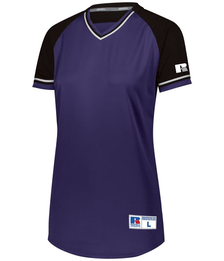 Russell (Team) Ladies Classic V - Neck Jersey - Russell (Team) R01X3X PURPLE/BLACK/WHITE S