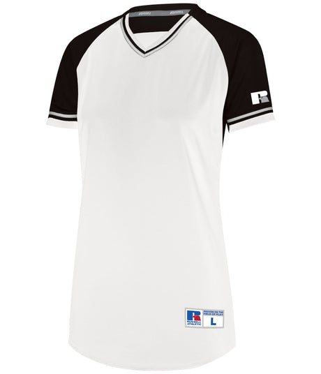 Russell (Team) Ladies Classic V - Neck Jersey - Russell (Team) R01X3X WHITE/BLACK/WHITE S