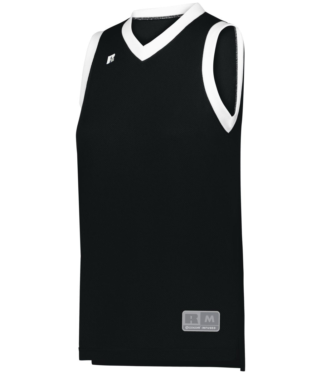 Russell (Team) LADIES ELITE BASKETBALL JERSEY POWERED BY COOLCORE® 5R3CHX BLACK/WHITE S