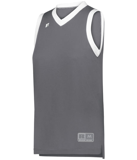 Russell (Team) LADIES ELITE BASKETBALL JERSEY POWERED BY COOLCORE® 5R3CHX STEALTH/WHITE S