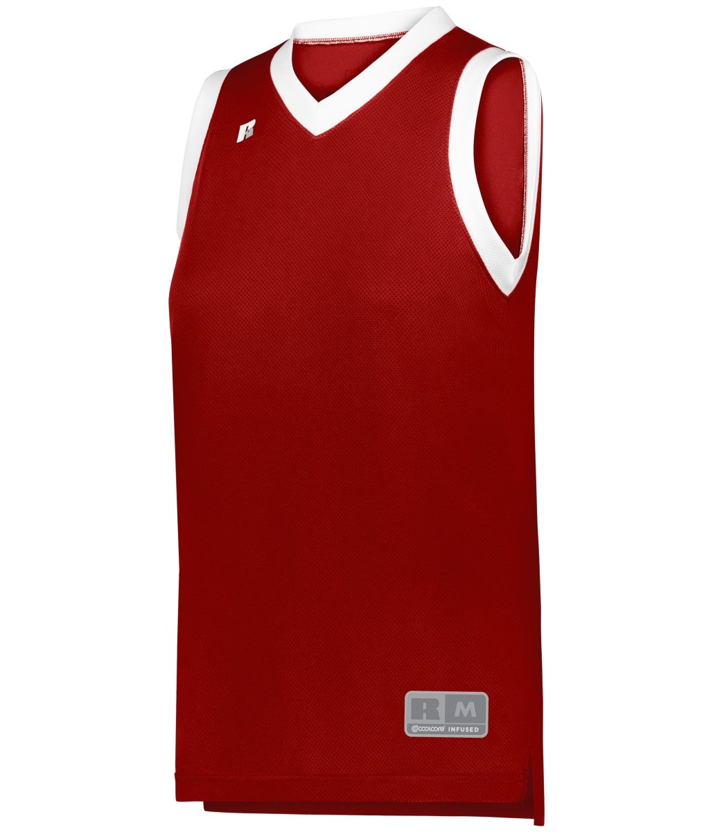 Russell (Team) LADIES ELITE BASKETBALL JERSEY POWERED BY COOLCORE® 5R3CHX TRUE RED/WHITE S