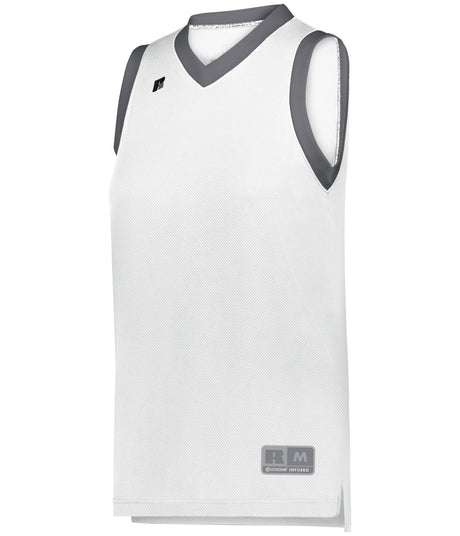 Russell (Team) LADIES ELITE BASKETBALL JERSEY POWERED BY COOLCORE® 5R3CHX WHITE/STEALTH S