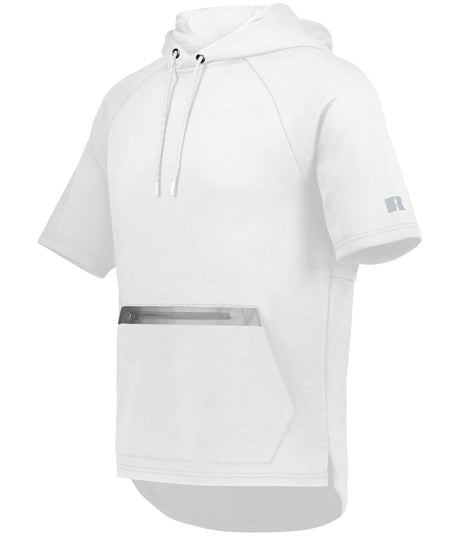 Russell (Team) Legend Short Sleeve Tech Fleece Hoodie - Russell (Team) R24TFM WHITE/GRID IRON SILVER S