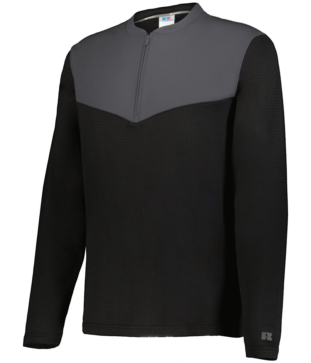 Russell (Team) SIDELINE GRID 1/4 ZIP PULLOVER - Russell (Team) R03GKM BLACK/STEALTH S