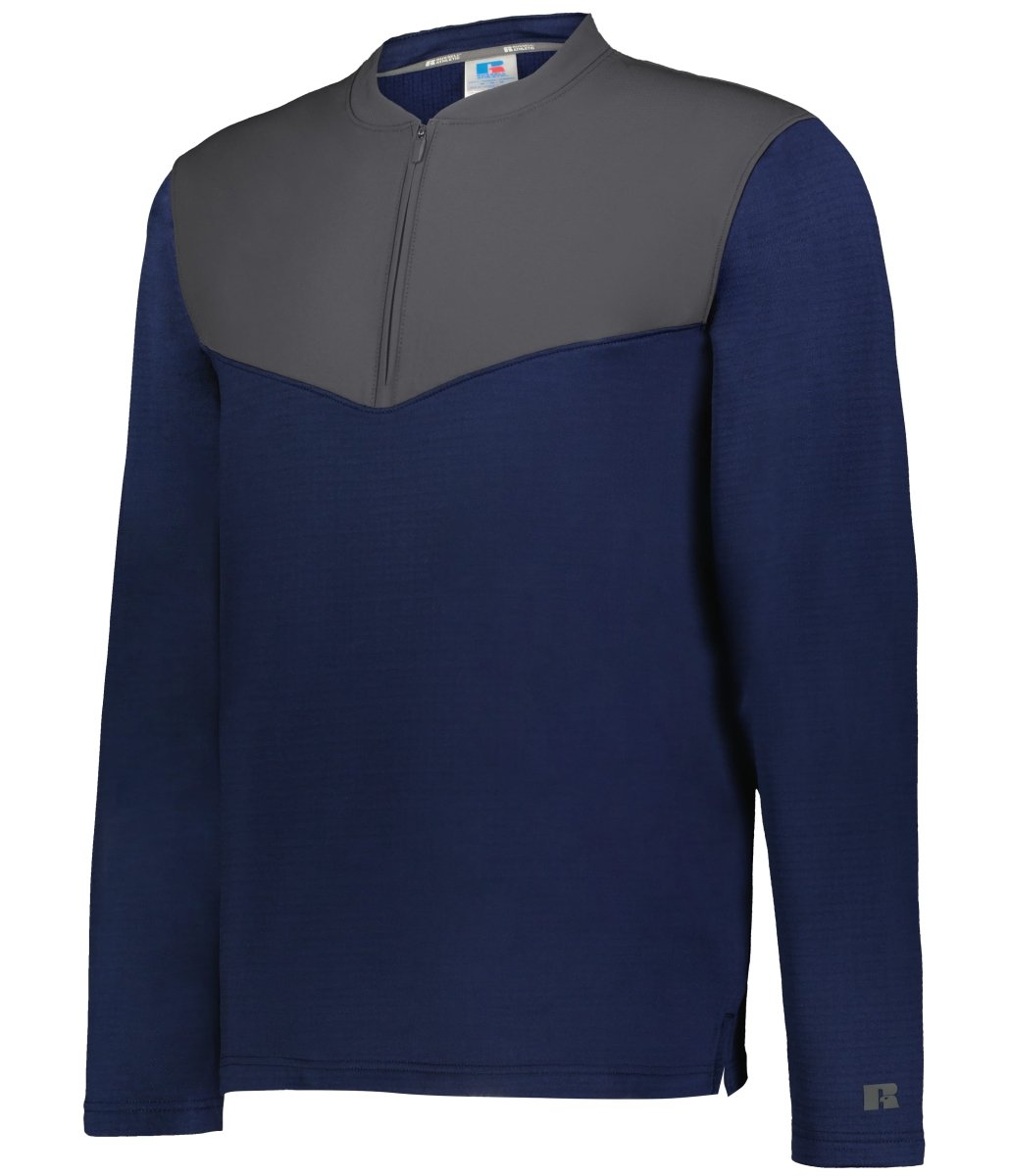 Russell (Team) SIDELINE GRID 1/4 ZIP PULLOVER - Russell (Team) R03GKM NAVY/STEALTH S