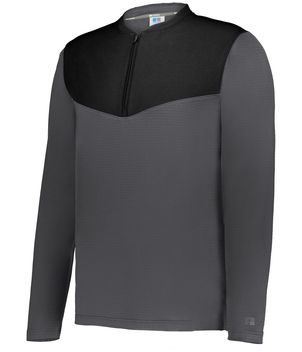 Russell (Team) SIDELINE GRID 1/4 ZIP PULLOVER - Russell (Team) R03GKM STEALTH/BLACK S
