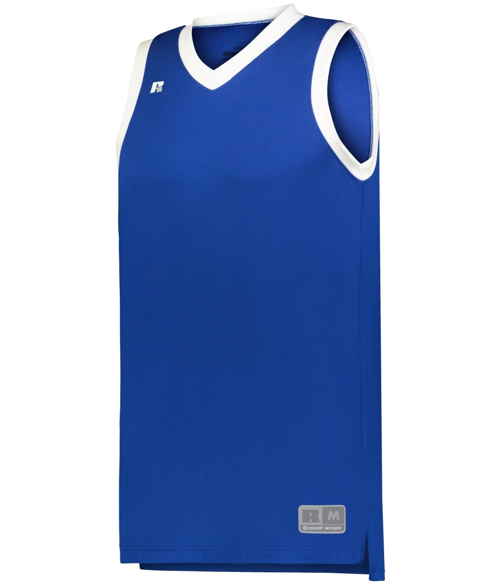 Russell (Team) YOUTH ELITE BASKETBALL JERSEY POWERED BY COOLCORE® 5R3CHB ROYAL/WHITE S