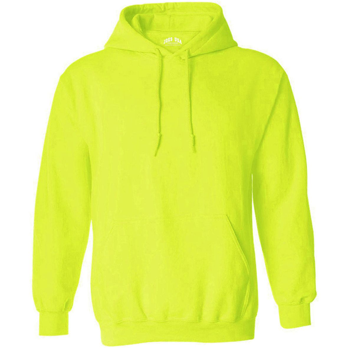 Joe's USA Men's Tall Pullover Hooded Sweatshirt Joe's USA Large Tall Safety Green