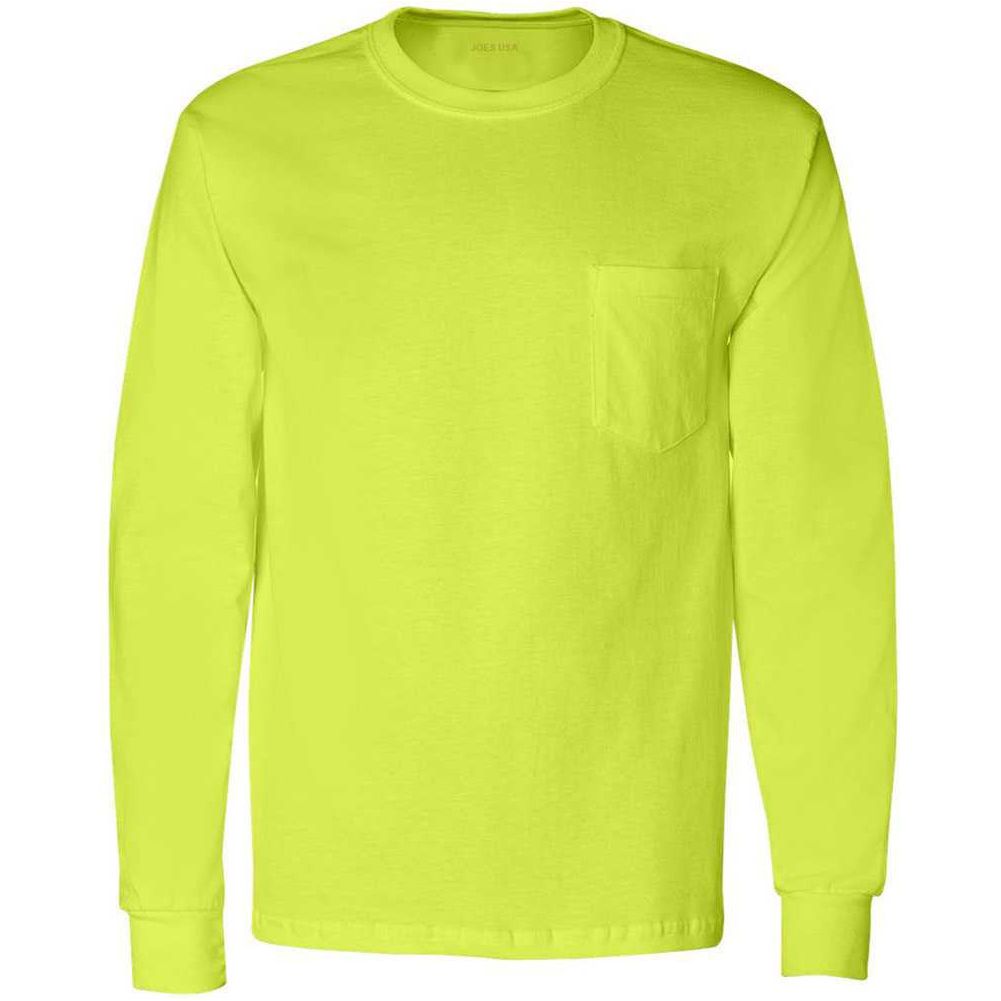 Joe's USA Men's Ultra Cotton 100% Cotton Long Sleeve T-Shirt with Pocket Joe's USA Mens Apparel