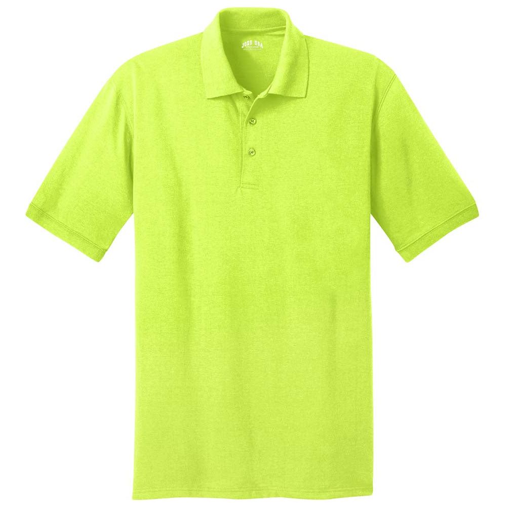 Men's 5.5-Ounce Jersey Knit Polo in Regular, Big & Tall Sizes Joe's USA Safety Green