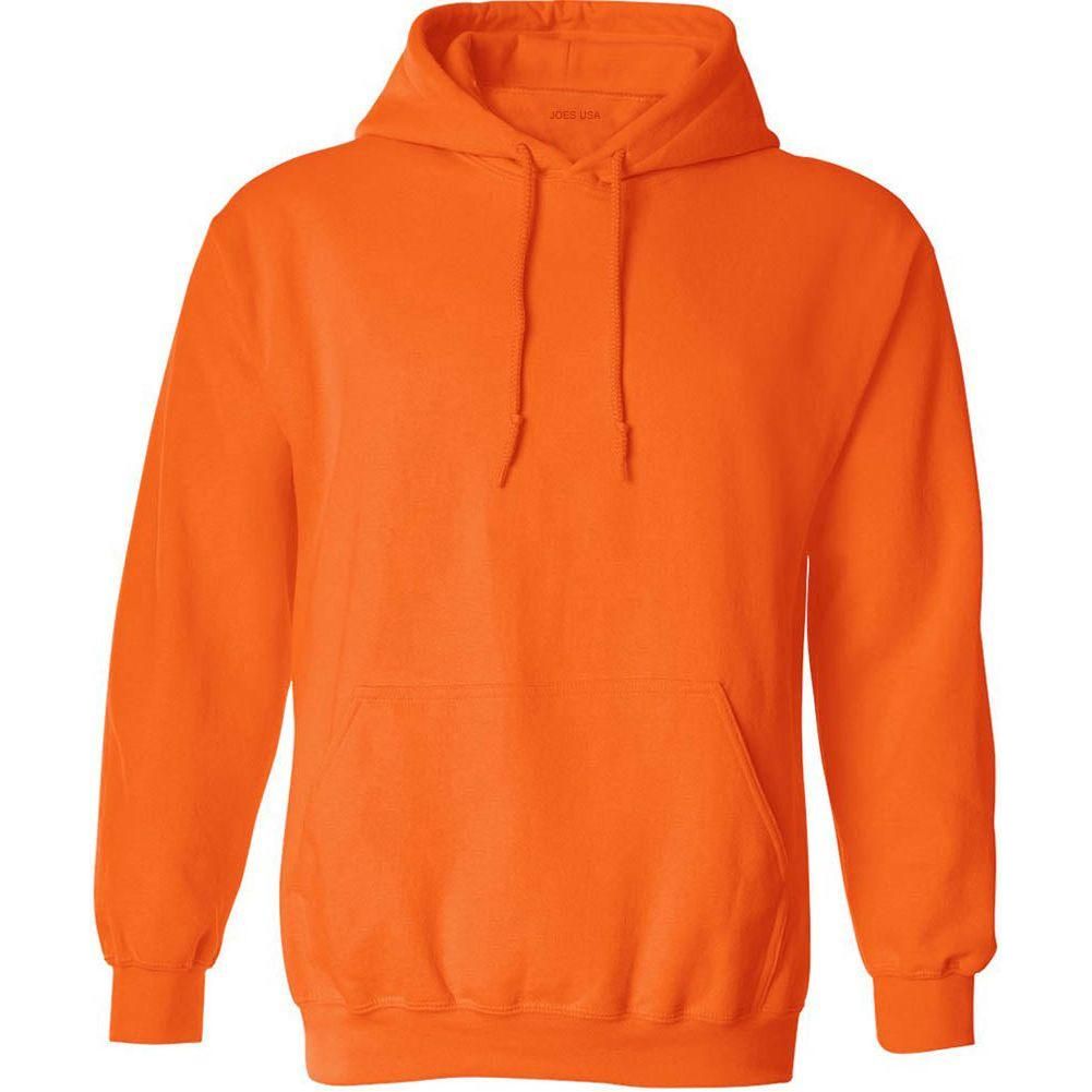 Wholesale Adult Hooded Sweatshirt - Safety Orange Sweatshirts/Fleece Joe's USA Safety Orange (50/50 Cotton Poly) Small