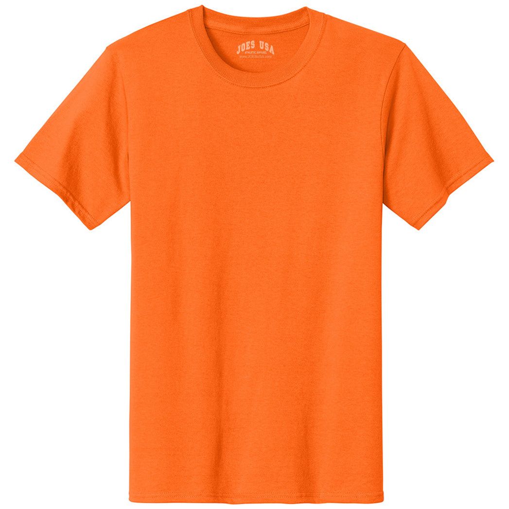 Joe's USA - Versatile 50/50 Cotton/Poly T-Shirts in 30 Vibrant Colors Joe's USA Men's Shirts - Safety Orange