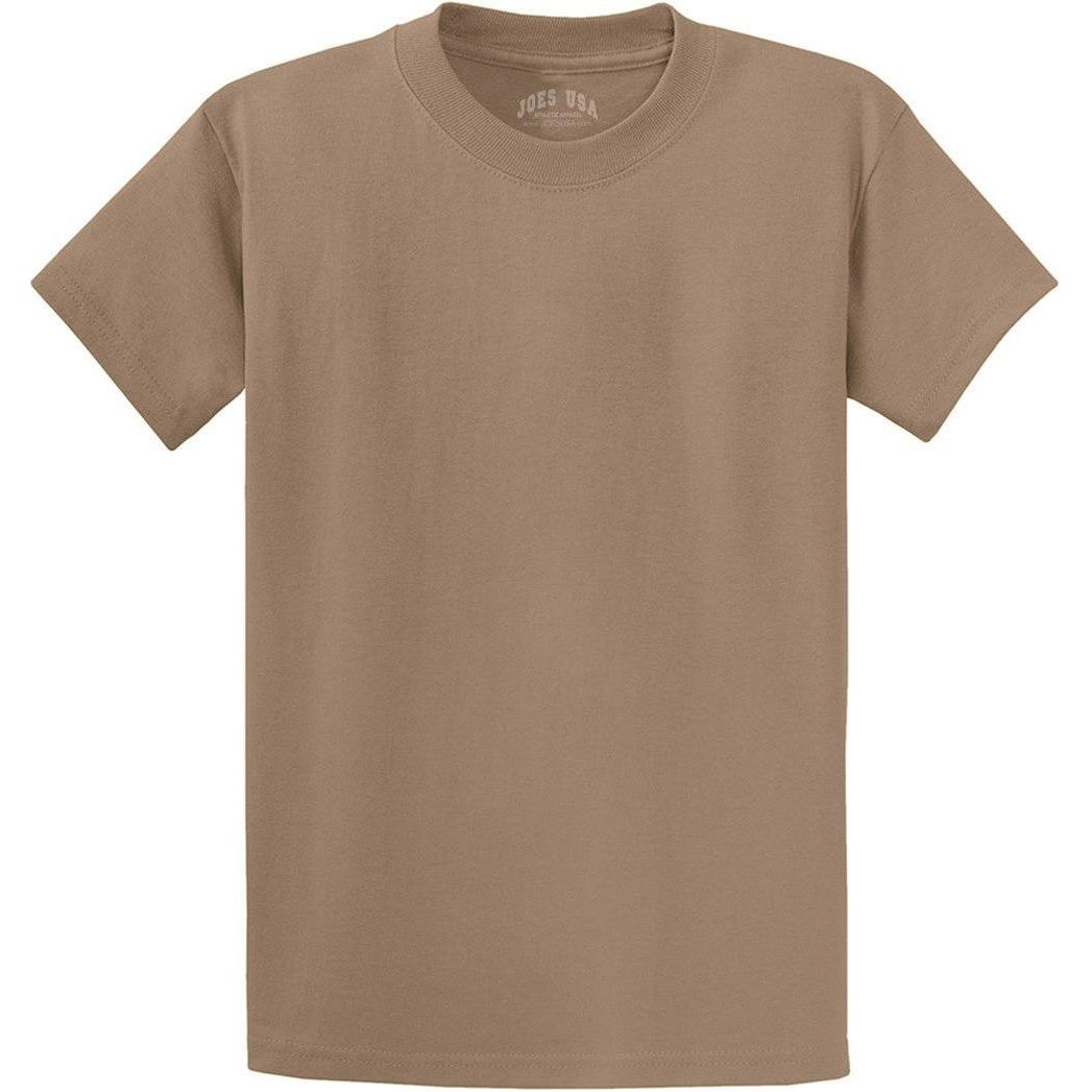 Men's Durable 100% Heavyweight Cotton T-Shirts in Regular, Big, and Tall Sizes-Sand T-Shirts Joe's USA Sand Small