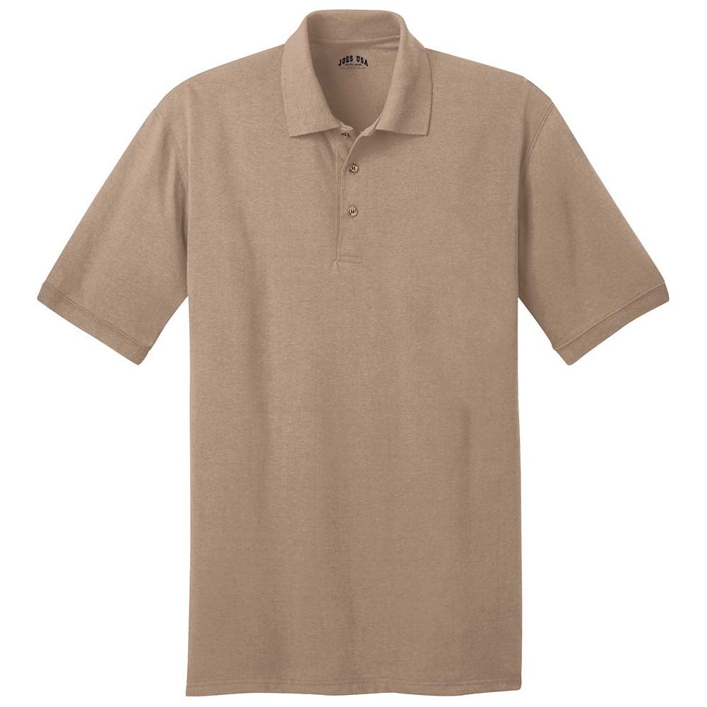 Men's 5.5-Ounce Jersey Knit Polo in Regular, Big & Tall Sizes Joe's USA Sand