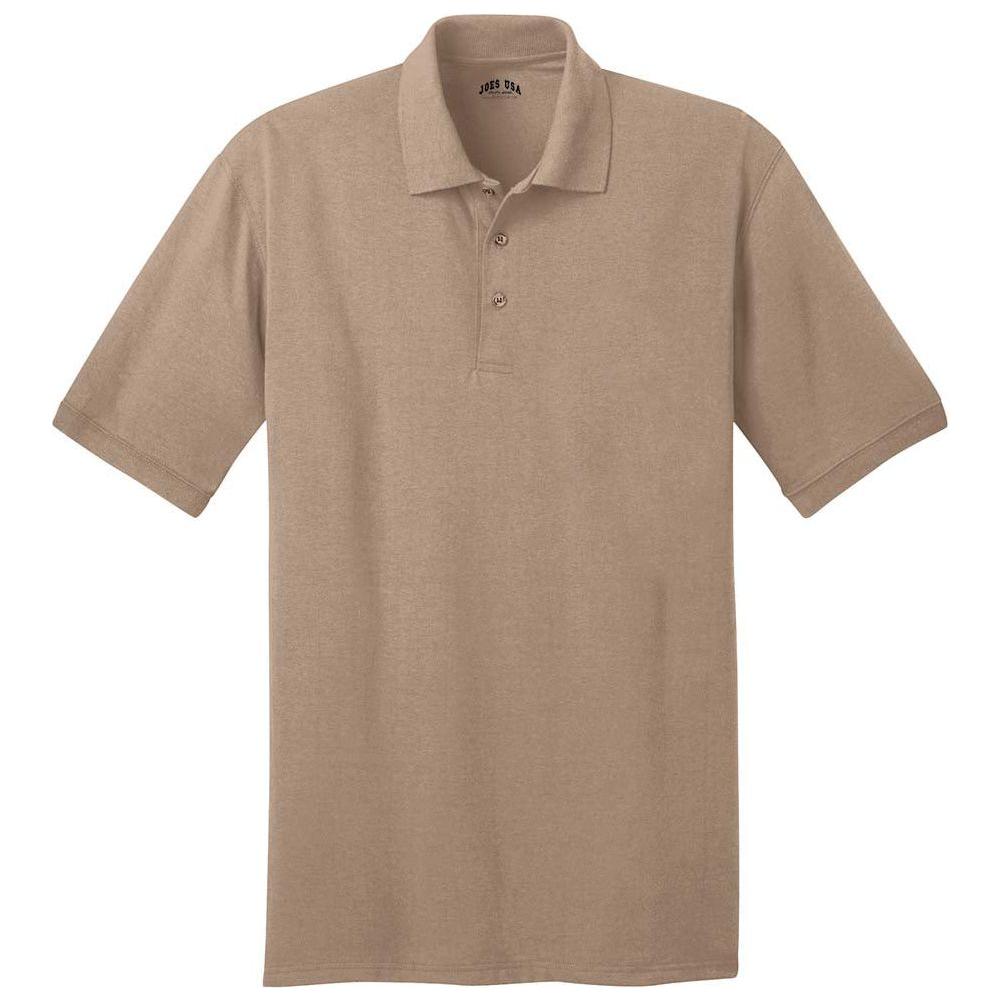 Men's 5.5-Ounce Jersey Knit Polo in Regular, Big & Tall Sizes - Sand Joe's USA Sand Small