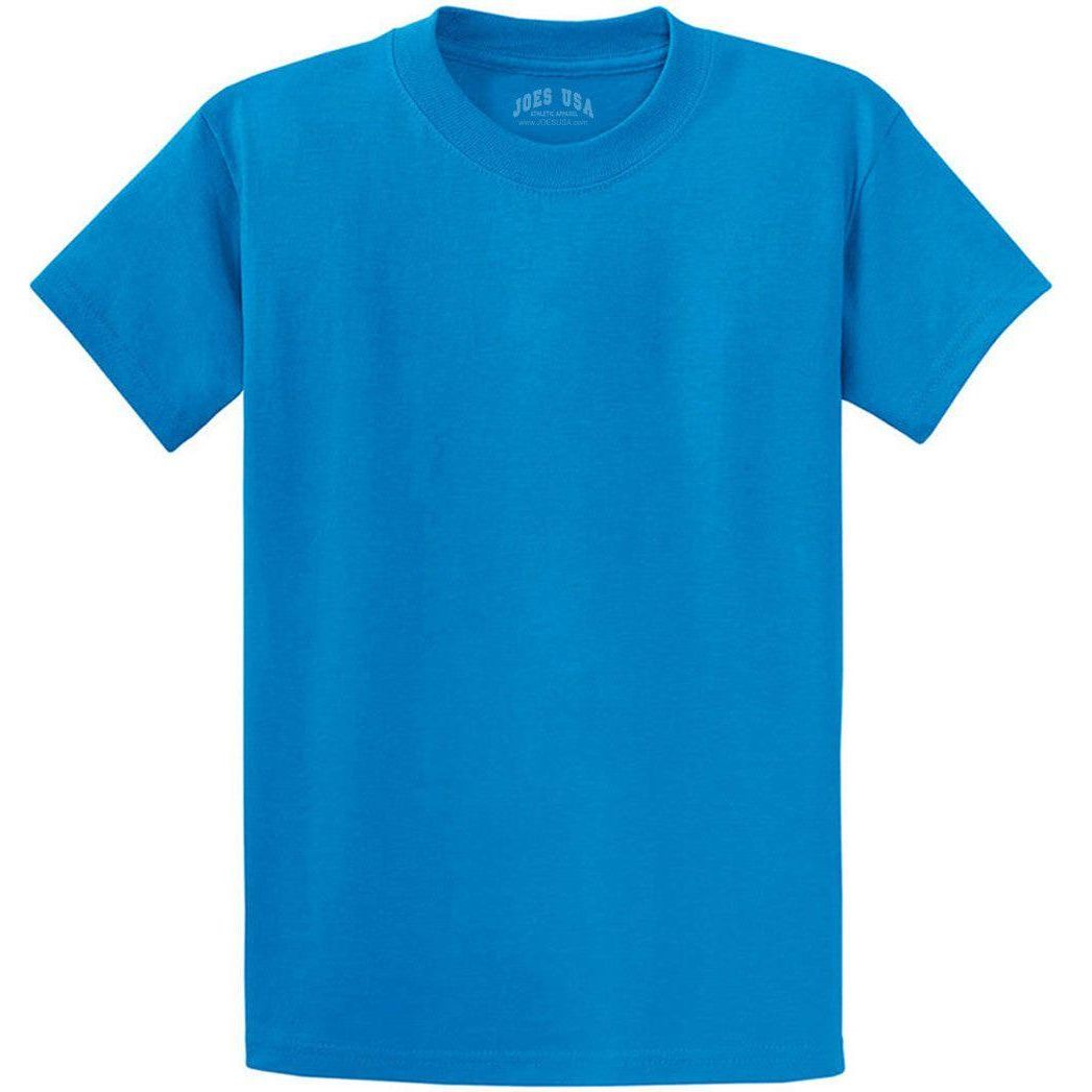 Men's Durable 100% Heavyweight Cotton T-Shirts in Regular, Big, and Tall Sizes-Sapphire T-Shirts Joe's USA Sapphire Small