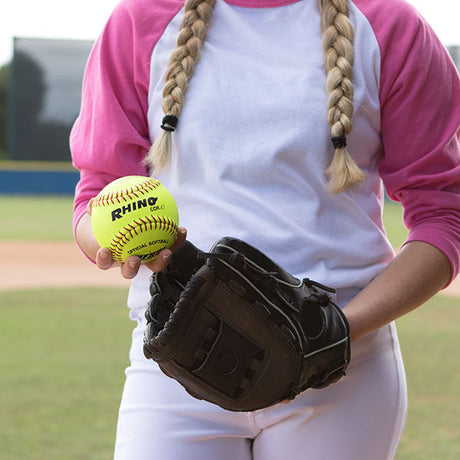 Champion Sports 12" LEATHER POLY CORE SOFTBALL, NFHS APPROVED