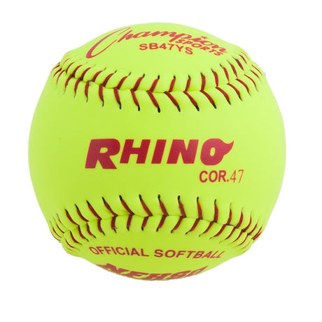 Champion Sports 12" SYNTHETIC LEATHER POLY CORE SOFTBALL, NFHS APPROVED
