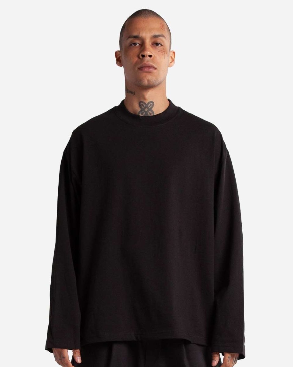 Shaka Wear Men's Max Heavyweight Oversized Long Sleeve T-Shirt - Shaka Wear MOL Black S Long Sleeve T-Shirts