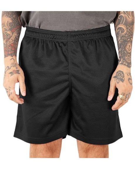 Shaka Wear Men's Mesh PE Gym Shorts - Shaka Wear SHMPS Black S