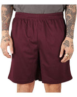 Shaka Wear Men's Mesh PE Gym Shorts - Shaka Wear SHMPS Burgundy S
