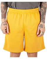 Shaka Wear Men's Mesh PE Gym Shorts - Shaka Wear SHMPS Mustard S