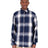 Shaka Wear Men's Plaid Flannel Overshirt - Shaka Wear SHHFS Cream/ Navy S