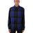 Shaka Wear Men's Plaid Flannel Overshirt - Shaka Wear SHHFS Royal/ Black S