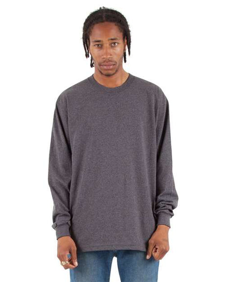 Shaka Wear Men's Tall Max Heavyweight Long Sleeve T-Shirt - Shaka Wear SHMHLST Charcoal Grey Heather XLT Long Sleeve T-Shirts