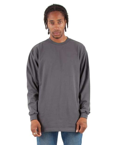 Shaka Wear Men's Tall Max Heavyweight Long Sleeve T-Shirt - Shaka Wear SHMHLST Dark Grey XLT Long Sleeve T-Shirts
