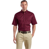 Short Sleeve SuperPro Twill Shirt Burgundy 4X - Large