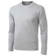 DRIEQUIP Men's Moisture Wicking Long Sleeve Tee Shirts TALL Sizes-Silver Activewear DRI-EQUIP Silver Large Tall