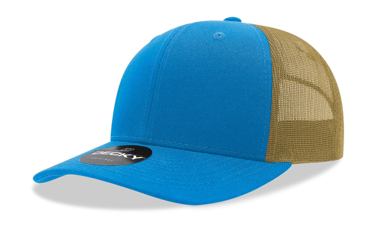Decky 6 Panel Mid Profile Structured Cotton Blend Trucker | Decky 6021