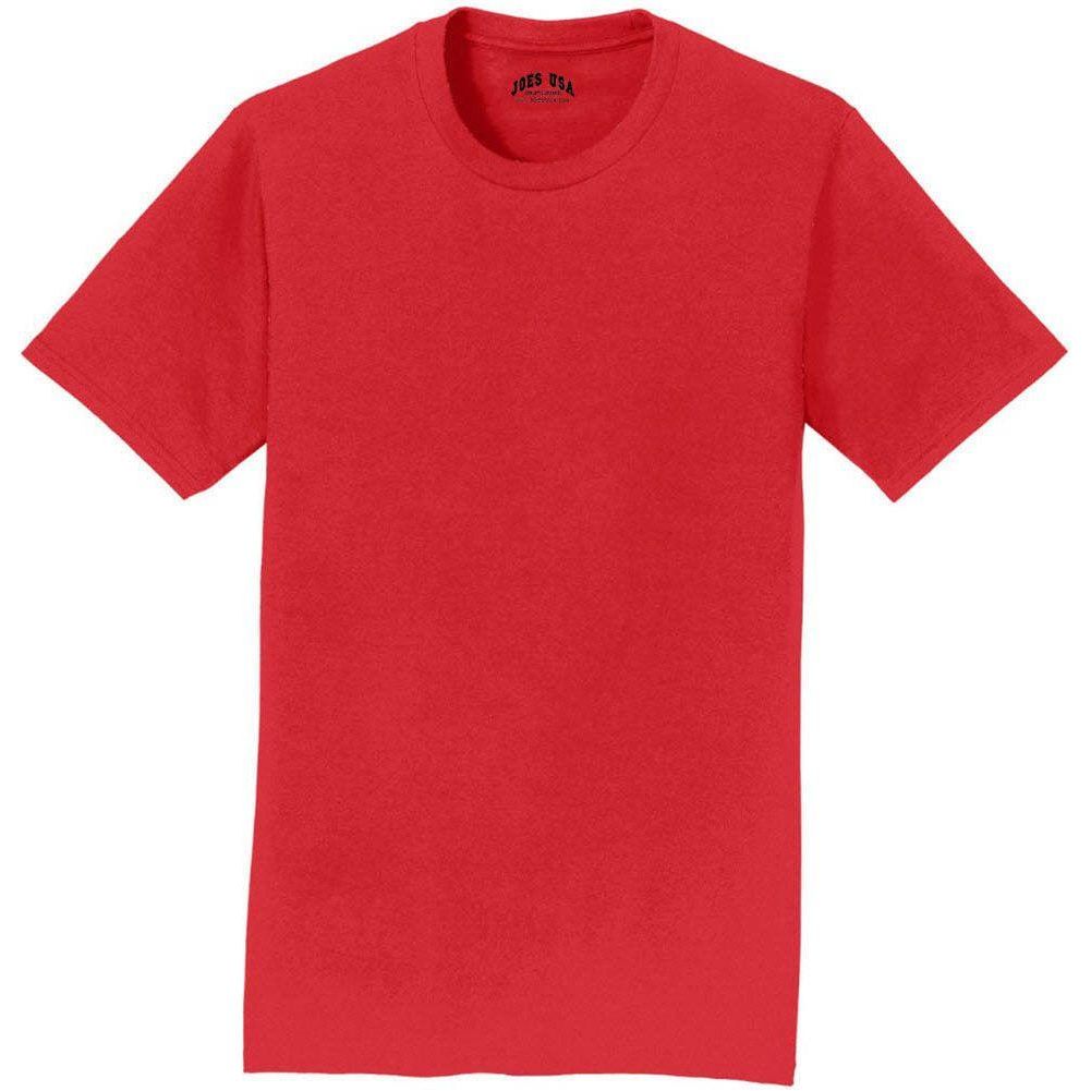 Soft Cotton Lightweight T-Shirt for Men by Joe's USA in Sizes S - 6XL Bright Red S Short Sleeve T-Shirts