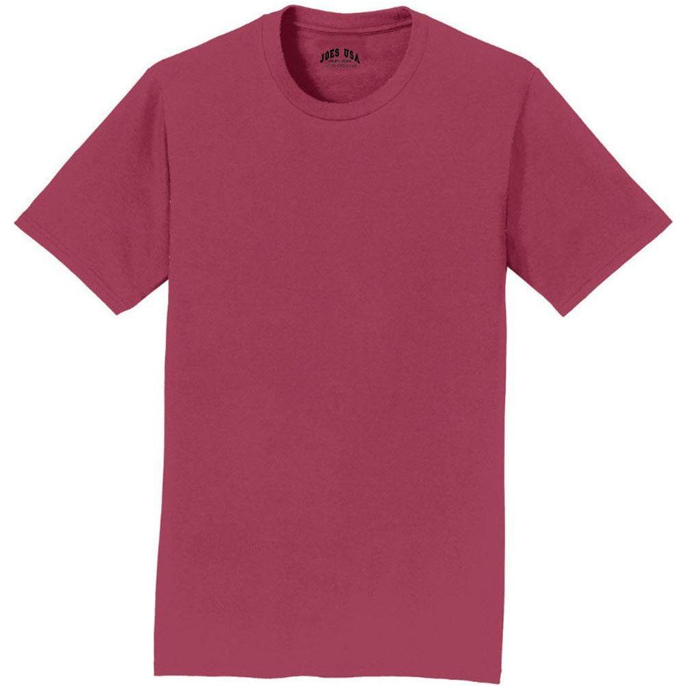 Soft Cotton Lightweight T-Shirt for Men by Joe's USA in Sizes S - 6XL Garnet S Short Sleeve T-Shirts