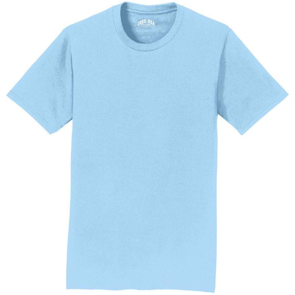 Soft Cotton Lightweight T-Shirt for Men by Joe's USA in Sizes S - 6XL Light Blue S Short Sleeve T-Shirts
