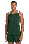 Sport - Tek ® Club Track Tank ST446 Forest Green/ White XS Tank Tops