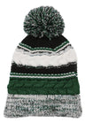 Sport - Tek ® Pom Pom Team Beanie. STC21 - Sport - Tek STC21 Forest Green/ Black/ White OSFA Beanies