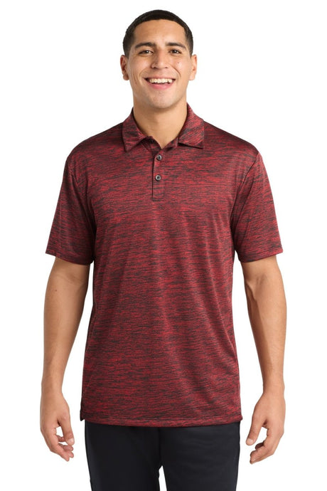 Sport - Tek ® PosiCharge ® Electric Heather Polo. ST590 - Sport - Tek ST590 Deep Red - Black Electric XS Polos/Knits